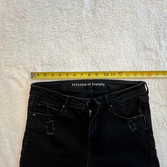 Articles of Society Women's Black Raw Hem Skinny Ankle Jeans Size 29 - Picture 4 of 7